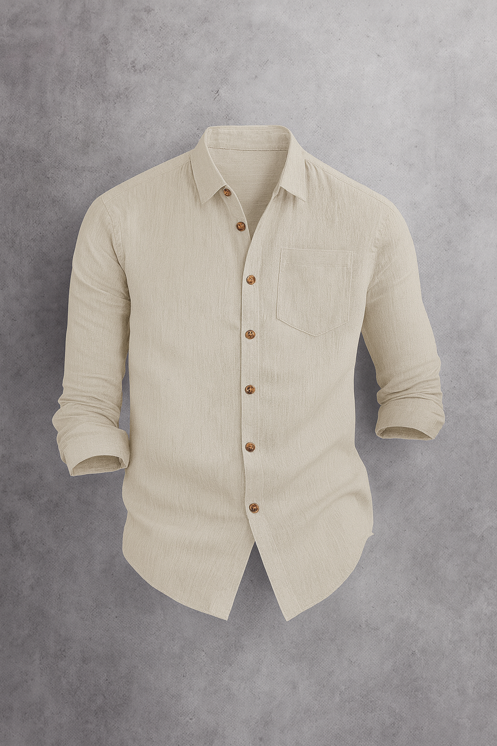 Heren Linnen Overhemd – Lange Mouw, Casual Pasvorm