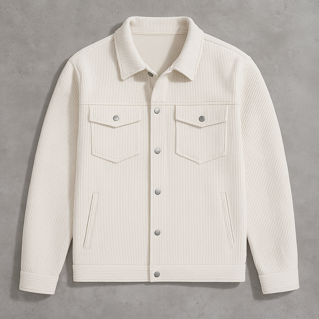 Men's Short Lapel Corduroy Double Jacket