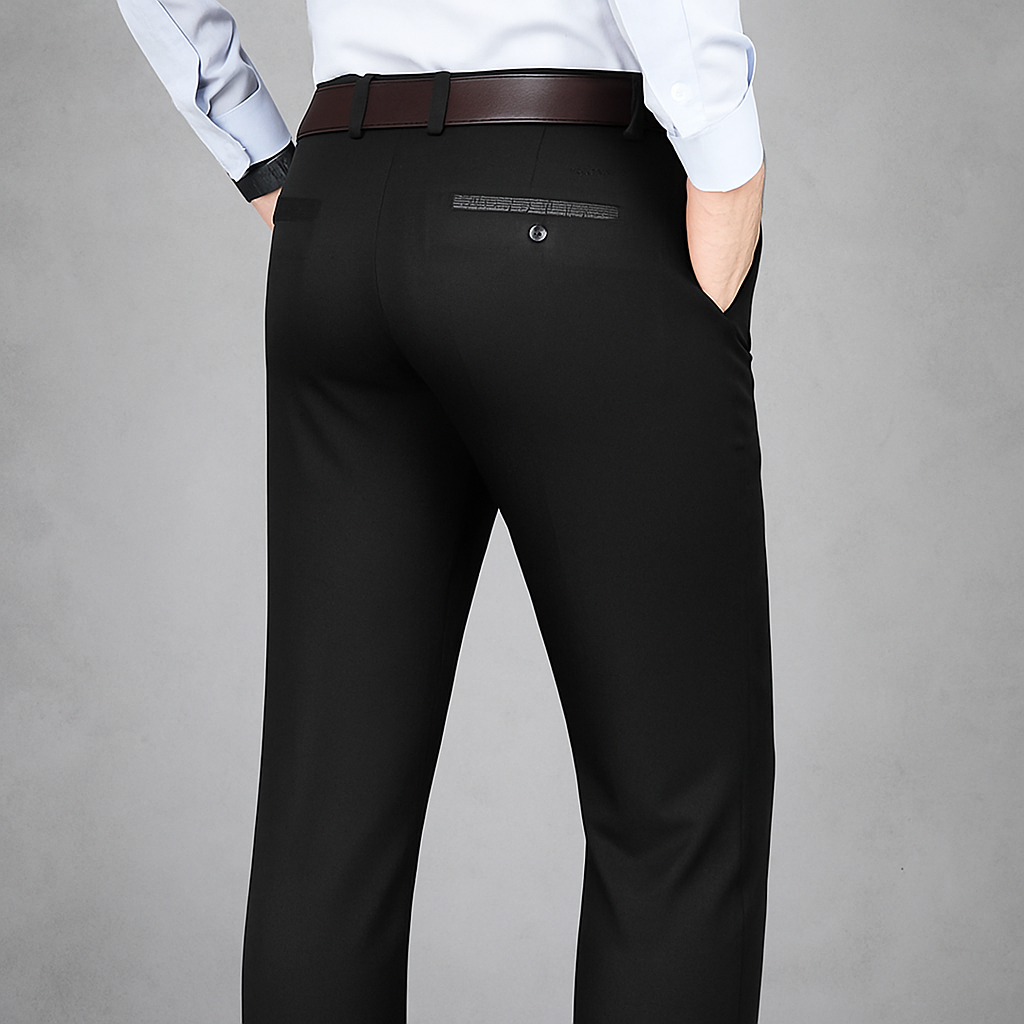 Elegant Straight-Fit Pantalon – Grijs, zwart & Meergroen