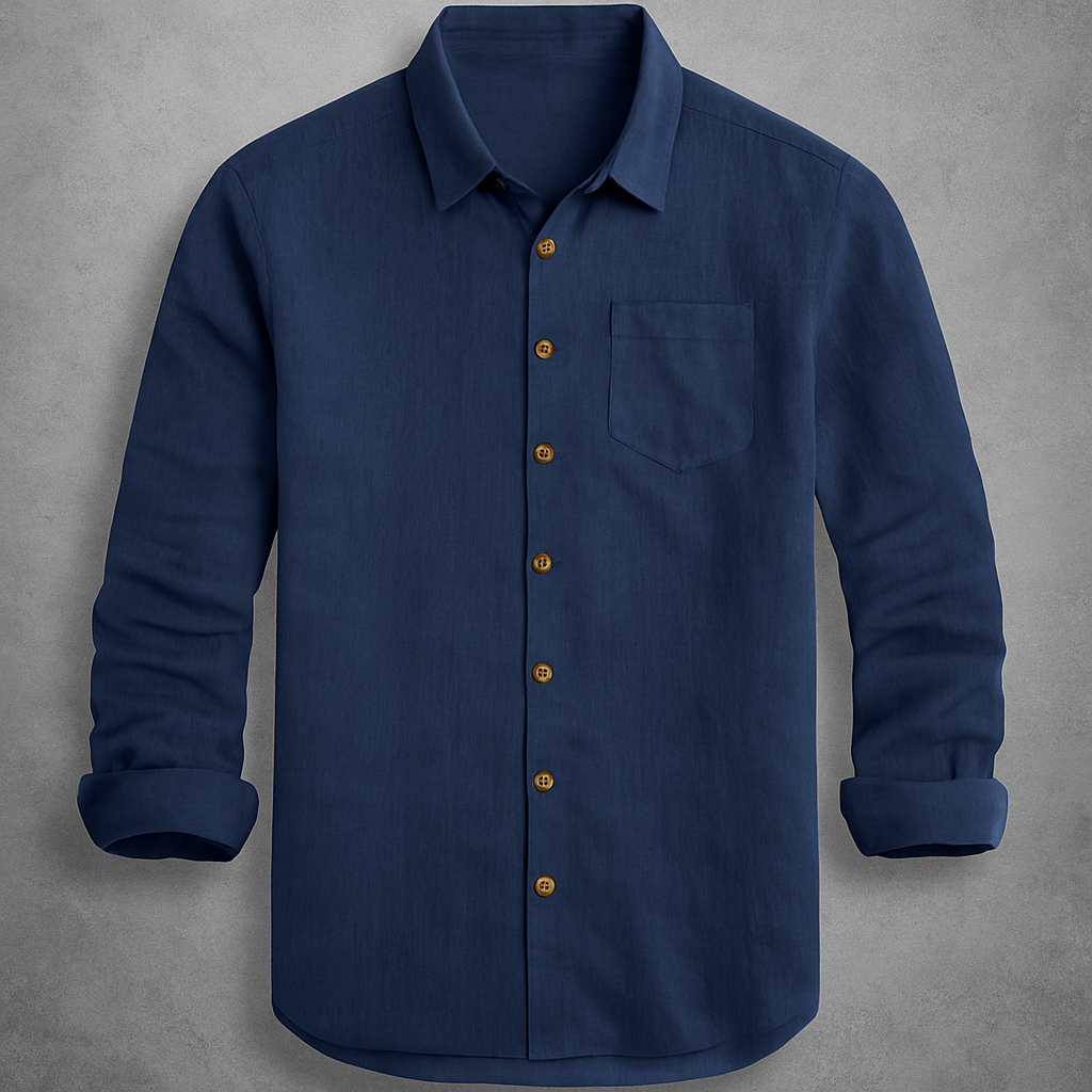 Heren Linnen Overhemd – Lange Mouw, Casual Pasvorm