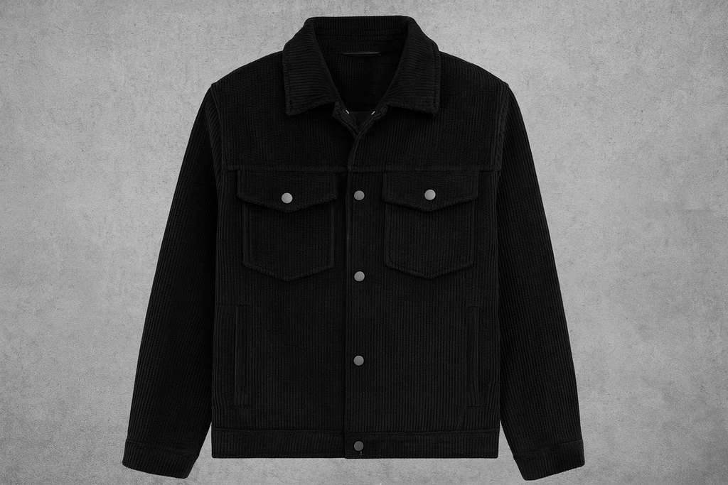 Men's Short Lapel Corduroy Double Jacket