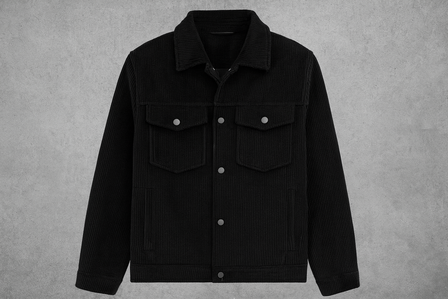 Men's Short Lapel Corduroy Double Jacket