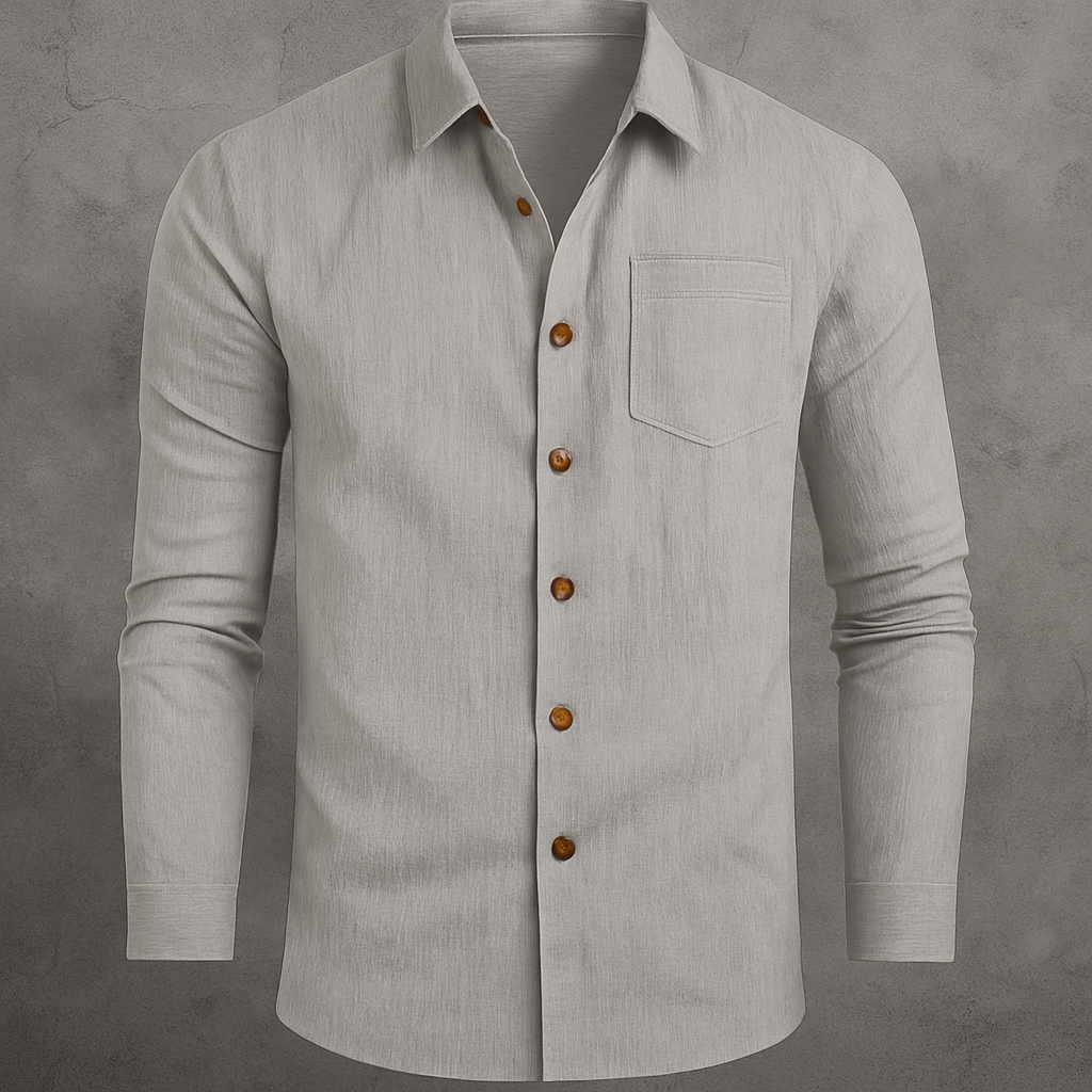 Heren Linnen Overhemd – Lange Mouw, Casual Pasvorm