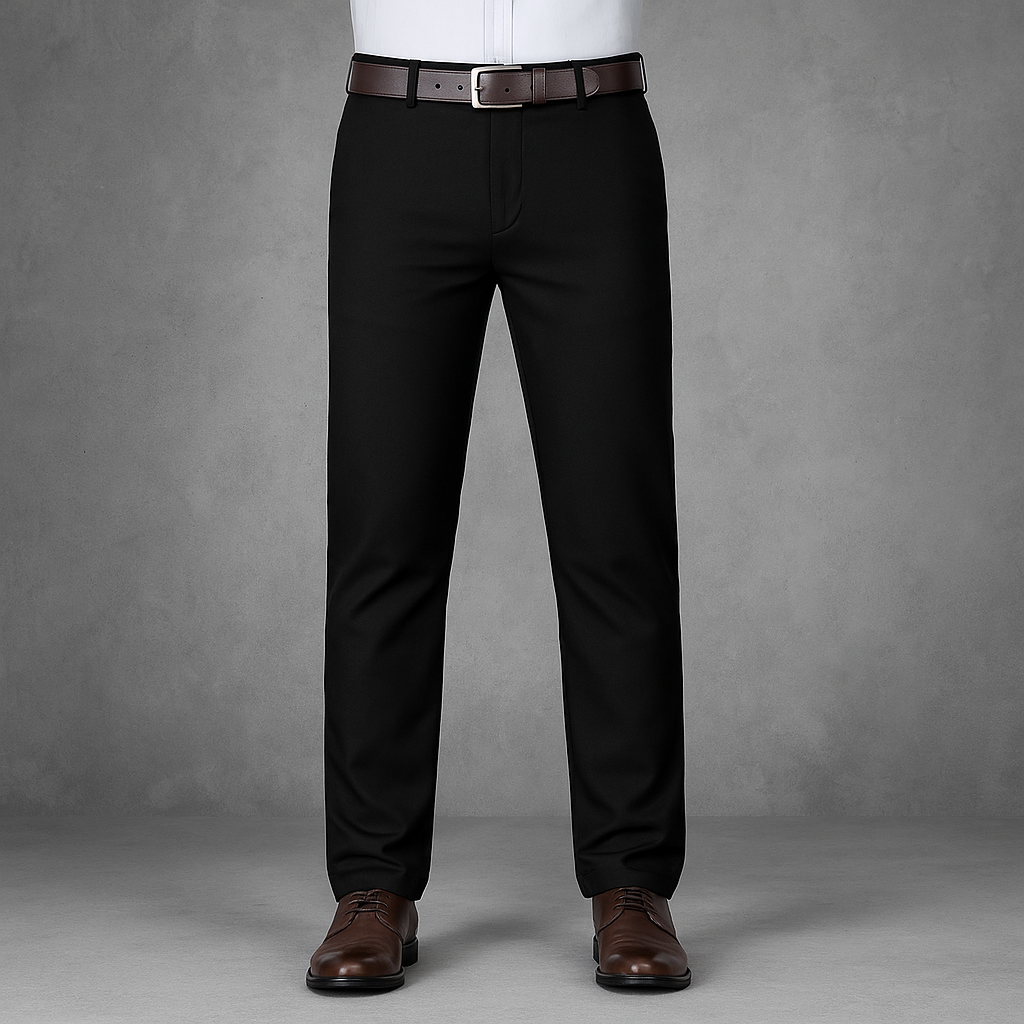 Elegant Straight-Fit Pantalon – Grijs, zwart & Meergroen