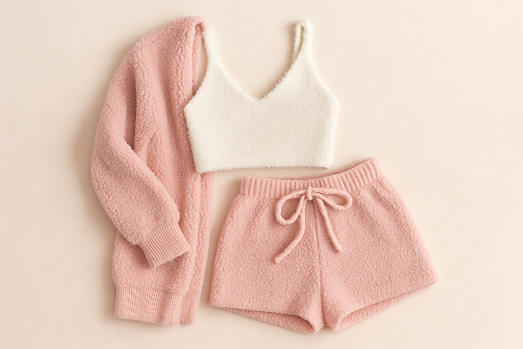 Luxe 3-delige dames pyjama set Crop Top, Shorts & Longsleeve